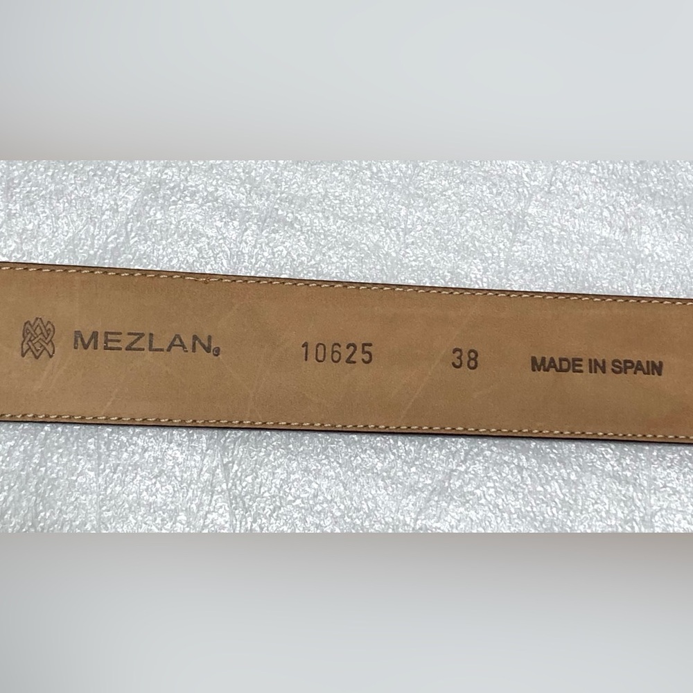 Mezlan Tan Leather Belt with Silver Buckle - Picture 6 of 9